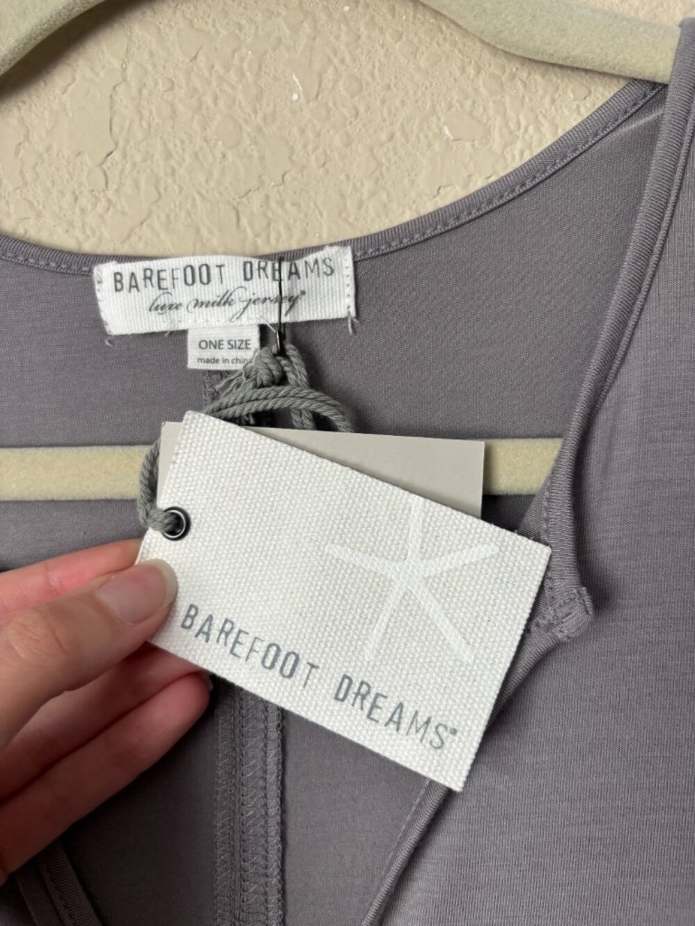 NEW Barefoot Dreams Luxe Milk Jersey Short Caftan in Pewter - Picture 4 of 12